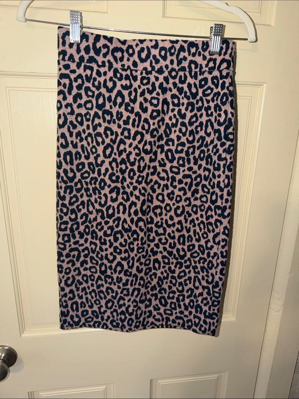 Ann Taylor Pink and Black Leopard Pencil Skirt